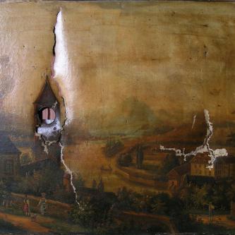 Tableau horloge avant restauration