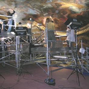 Galerie des Glaces Vue du chantier de retouche