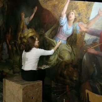 Galerie des Glaces Martine Lemot à la retouche