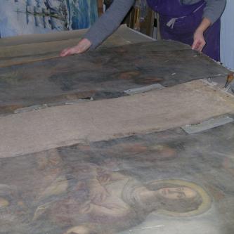 Dormition mise en place des lés